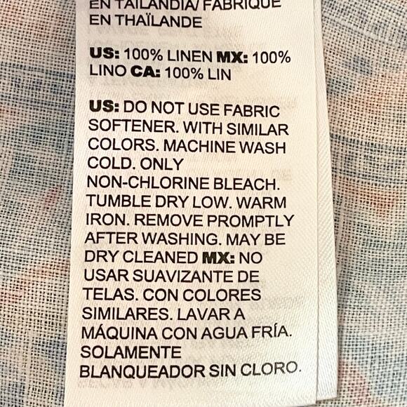 Chico's No Iron Coastal Tile Linen Button Up Shirt Size 12 Casual Travel Summer - Picture 10 of 10